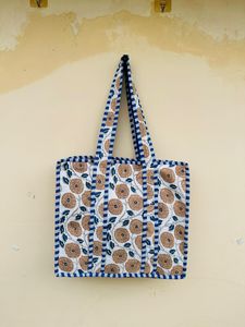 Sac fourre-tout vintage écologique pour femme, grande capacité, matelassé, imprimé floral, avec fermeture éclair, lavable, idéal pour les voyages d'été - Product Image 2