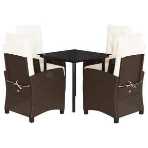 5 pezzi marrone Poly Rattan Patio Set da pranzo con cuscini eleganti mobili da esterno - Product Image 2