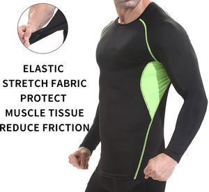Camiseta de Compresión para Hombre, Protección UV UPF50+, Secado Rápido, Manga Larga, Spandex/Poliéster, Ropa Deportiva para Entrenamiento - Product Image 3
