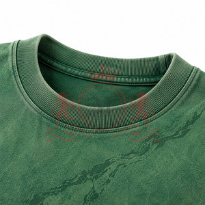 T-shirt élégant à épaules tombantes, effet délavé soleil, coupe décontractée et lavage vintage pour un style de vie moderne et décontracté - Product Image 4