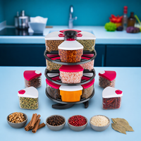 Organisateur d'épices de cuisine rotatif en plastique, ensemble de 12 pots, rotation à 360°, multifonctionnel, écologique, sans BPA