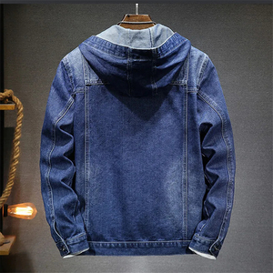 Chaqueta de Mezclilla Lavada para Hombre Mego Industry, Estilo Casual, de Algodón, con Botones, Cierre de un Solo Pecho, Color Azul Vintage, para Primavera - Product Image 6