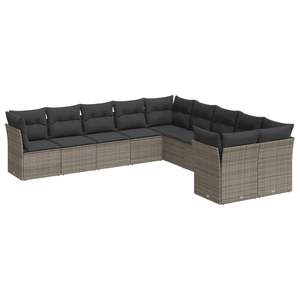Conjunto de Sofás de Jardín de Ratán PE Gris Modular Estándar, Muebles de Exterior Cómodos y Elegantes - Product Image 2