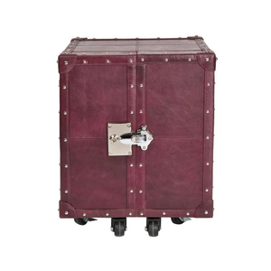 Mueble de bar de cuero de diseño superior al por mayor, estante de almacenamiento, gabinete de puerta para hotel y bar hecho a mano de calidad premium - Product Image 1