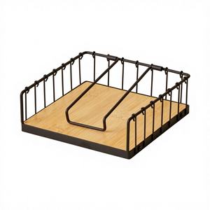 Soporte de tejido decorativo con base de madera antigua a precio de venta caliente Producto de utensilios de cocina único Servilletero de mesa de muy buena calidad - Product Image 3