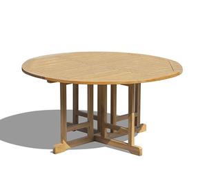 Table de salle à manger extérieure à feuilles rabattables en teck rond, design moderne, imperméable et durable, pour jardin, hôtel, restaurant - Product Image 5