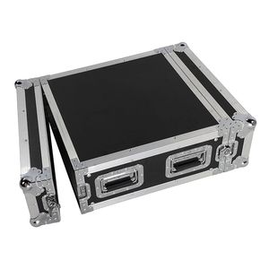 Armadio per Attrezzature DJ a Singolo Strato 4U con Doppia Porta, Nero e Argento, 19 Pollici, per Sistemi da Palco - Product Image 3