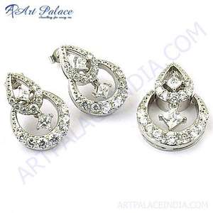 ชุดจี้อัญมณี CZ เงินแท้ใหม่ล่าสุดชุดเครื่องประดับแฟชั่น - Product Image 1