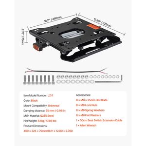 Kit di Sospensione Universale con Sedile ad Aria e Binario Scorrevole Regolabile per Trattorini Rasaerba a Raggio Zero per Uso Esterno - Product Image 3