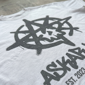 ASKAR WEAR T-shirt blanc pour homme à manches courtes, style streetwear, imprimé, col rond, grande taille, en jersey de coton - Product Image 2