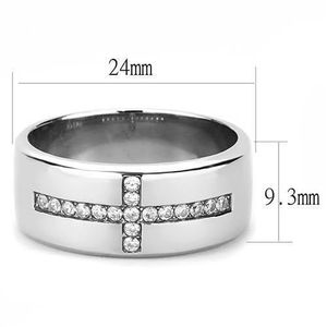 Anello in Acciaio Inossidabile Lucidato TK3225 con Zirconi Cubici di Grado AAA - Product Image 2