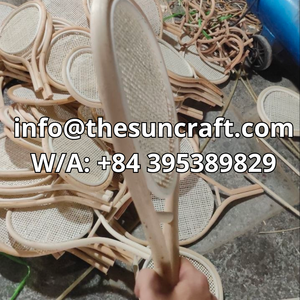 Decorative Rattan Tennis Racket Kids <b>Room</b> Wall Decor Handmade Wicker Sport Toy for Nursery and Playroom Aesthetic Display - Product Image 6