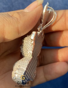 จี้หมีโกรธประดับเพชรโมอิสซาไนต์ VVS ผ่านการทดสอบเพชร  ทำจากเงินแท้ 925 สไตล์ฮิปฮอป - Product Image 4