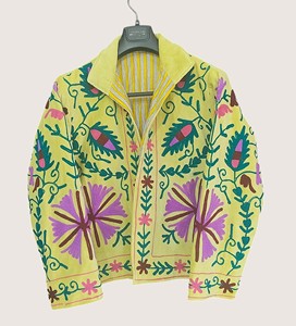 เสื้อแจ็คเก็ตผ้าฝ้ายปักลายโบฮีเมียนแบบรักษ์โลก ลายซูซานี แขนยาว คอทรงโอ ไซส์พลัส เสื้อคลุมลำลองสำหรับผู้หญิงใส่ในฤดูหนาว - Product Image 1