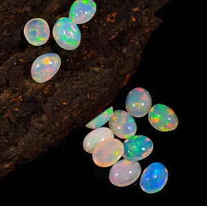 Lot de cabochons d'opale naturelle ovale polie et calibrée en gros, opale de feu Welo d'Éthiopie, pierres brutes pour la fabrication de bijoux - Product Image 4