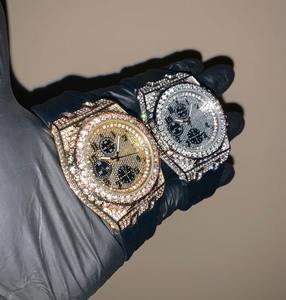 Reloj de Lujo para Hombre con Diamantes, Esfera Redonda, Moissanita, Oro y Plata, Estilo Hip Hop, Joyería de Moda Masculina - Product Image 4