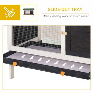 Cage à lapin en bois avec toit ouvrant et plateau coulissant pour petits animaux - Product Image 5
