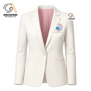 Blazer Jack and Jill America para Mujer, Chaqueta Blanca Entallada, Elegante, Formal, para Oficina, Corte Estructurado, Estilo Profesional - Product Image 6
