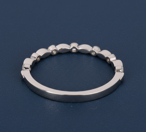 Anillo de Diamantes de Laboratorio de 0.18 Ct, Banda Redonda de Oro Blanco, Anillo de Diamantes Personalizado al por Mayor, Anillo de Boda de Laboratorio - Product Image 3