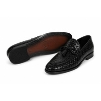 LEATHER STUDIO Herren-Slipper Premium-Qualität Handgefertigt Echtes Leder Slip-On Rutschfest Atmungsaktiv Maßgefertigt Kuhleder Spitze Zehe Alle Größen