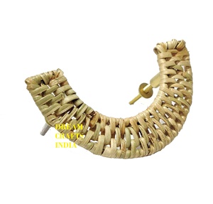 Poignées de meubles en rotin de forme personnalisée en gros 9x6.5 cm boutons d'armoire en métal plaqué or naturel commode de chambre à coucher de cuisine - Product Image 2