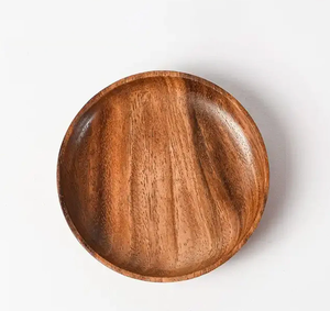 Assiettes en bois 100% naturel, ensemble de vaisselle et d'assiettes de cuisine, vaisselle de dîner, assiettes en bois au design moderne - Product Image 4