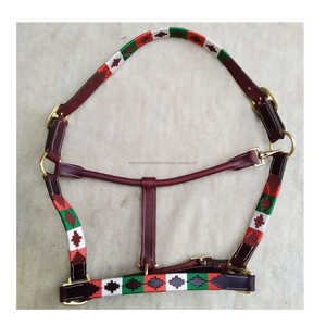 Halter de cuero de polo de caballo de alta calidad con excelente bordado - Product Image 2