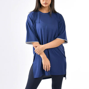 Camiseta Deportiva Larga de Verano para Mujer, Ropa Deportiva para Gimnasio, Yoga, Talla Grande, 100% Poliéster, Secado Rápido, Corte Ajustado - Product Image 5