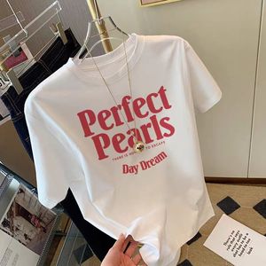 New 2026 Cotton <b>White</b> Printed Breathable T-Shirt wholesale Women's Classic Fit V Neck T-Shirts Women t Shirt Women Solid V Neck - Product Image 6