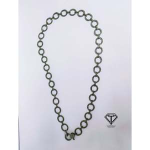 Cadena de Eslabones de Plata de Ley 925 Chapada en Oro Rosa con Diamantes Pavé y Cierre, Joyería Minimalista con Certificación IGI - Product Image 2