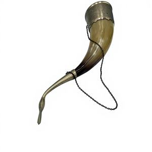 Verre à bière en corne de bœuf de style américain antique, de luxe, de qualité supérieure, poli naturellement, mug de Noël, passe au lave-vaisselle - Product Image 2