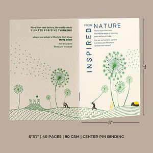 Bloc-notes B6 imprimé numérique pliable, 40 pages, 80 g/m², papier recyclé, couverture à graines, écologique, pour entreprise - Product Image 4