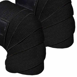 Genouillère noire robuste et légère avec protection de la paume, bandes de soutien pour haltérophilie, protection avancée pour l'entraînement physique - Product Image 5