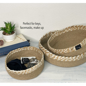 <b>Jute</b> Woven Storage <b>Baskets</b> Home Decorative Item - Product Image 4