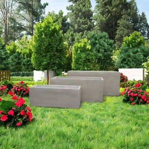 Jardinière rectangulaire de luxe en fibre de béton, légère, écologique, finition mate, moderne, pour jardinage domestique, patio, balcon - Product Image 1