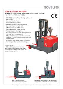 advanced counterbalanced reach truck AC system ( 1 ton / 4500 height ) - Product Image 2
