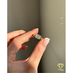 Impresionante anillo solitario de diamante cultivado en laboratorio con corte cojín, oro amarillo, joyería de lujo para compromiso y boda, regalo para mujeres. - Product Image 2