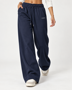 Pantalones Deportivos Anchos para Mujer F2WIN, Cintura Alta con Cordón, Corte Holgado, Largos, Color Sólido, Casuales, para Otoño, Venta al Por Mayor - Product Image 2