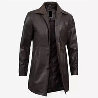 Manteau en cuir d'agneau véritable pour homme, personnalisé, anti-rides, rembourré de duvet, à un bouton, toutes les couleurs, vêtements d'extérieur pour adultes