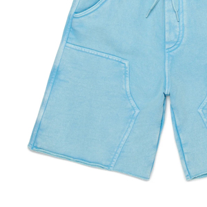 Shorts pour garçons en coton extensible pour un ajustement confortable et décontracté, service OEM, conception avec logo personnalisé et couleur unie - Product Image 3