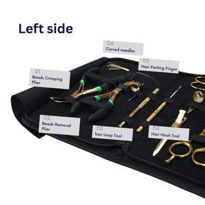 Kit d'outils pour extensions de cheveux dorées avec pince à sertir en acier inoxydable de qualité chirurgicale, ouvre-perles, pince de retrait, ciseaux à clips pour usage en salon - Product Image 3