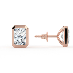 Boucles d'oreilles clous en diamant de laboratoire taille Radiant 2 carats, or massif 14k 18k, solitaire à quatre griffes, bijoux de luxe pour mariage, CVD IGI - Product Image 5