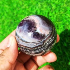 Piedras Sueltas de Ágata de Amatista Rara Grado AAA, Cristal Natural Curativo para Chakras, Esfera Rayada Pulida DIY, Venta al por Mayor a Granel - Product Image 6