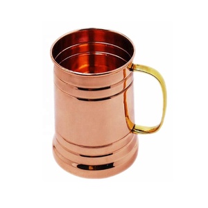 Mule de Moscou martelée tasse d'ours en cuivre avec poignée en laiton tasses d'ours en cuivre poli accessoires de chariot de barre de cuivre frais - Product Image 4