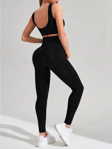 Ensemble de yoga 2 pièces personnalisé pour femmes enceintes, legging taille haute et tenue de détente pour la grossesse - Product Image 5