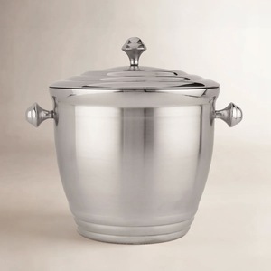Seau à glace isotherme en acier inoxydable personnalisé à double paroi avec pinces à glace intégrées pour fêtes, vin et cocktails – Style américain - Product Image 2