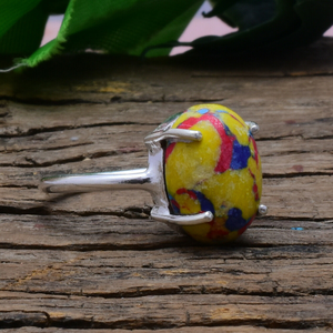 Mosaic Jasper <b>Silver</b> <b>Ring</b> <b>925</b> Sterling <b>Silver</b> Prong Setting Handmade Natural Jasper Gemstone <b>Ring</b> Statement Jewelry for Her - Product Image 2