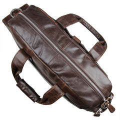 Porte-documents en cuir brun foncé vintage de haute qualité, multi-poches, sac messager pour ordinateur portable, sac à bandoulière avec sangle réglable - Product Image 3