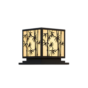 Lampadaire LED géométrique moderne de 12 pouces, lampe à pilier en acier noir étanche pour villa, éclairage extérieur chaleureux 220V - Product Image 1