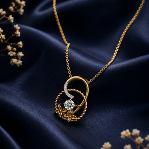 Collier pendentif en or rose plaqué diamant, chaîne serpent minimaliste, forme de cadenas, taille brillant, sertissage griffe, pour femme, idéal pour les fêtes et les fiançailles - Product Image 3